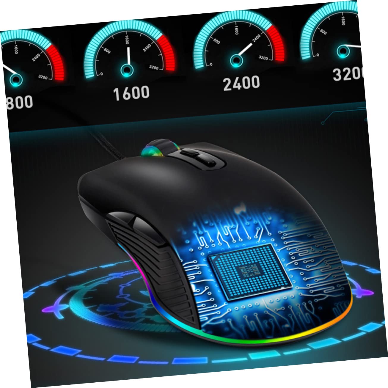 Gadpiparty 2-Pack RGB Gaming Mouse with 7 Buttons & 4 Lighting Modes - Wired Ergonomic PC Gaming Mouse for Laptop & Computer - Perfect for FPS, MMO & Office Work