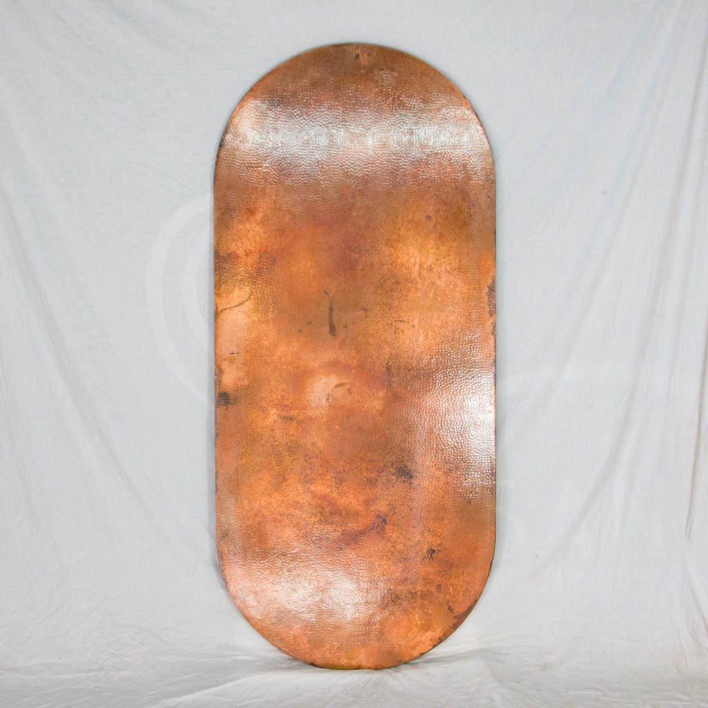 Hammered Copper Capsule Tabletop - Natural Finish with Unique Spots | Perfect for Coffee Tables, Side Tables & Home Decor