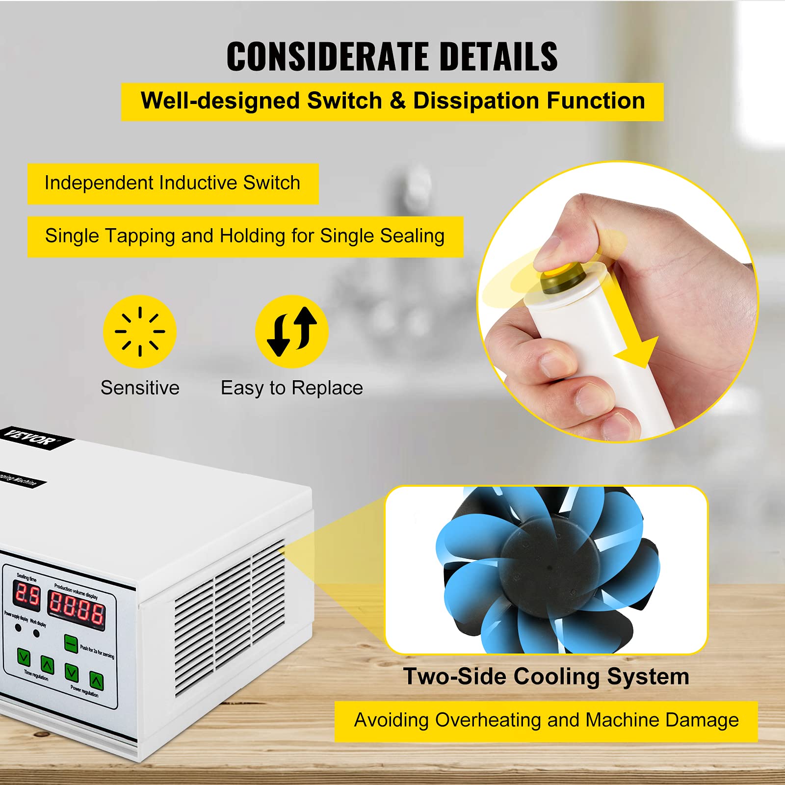 BestEquip 110V Induction Sealer Machine for Bottles (20mm-100mm) | Automatic Bottle Cap Sealer for Glass & Plastic Containers | Perfect for Home Brewing, Cosmetics & Food Packaging