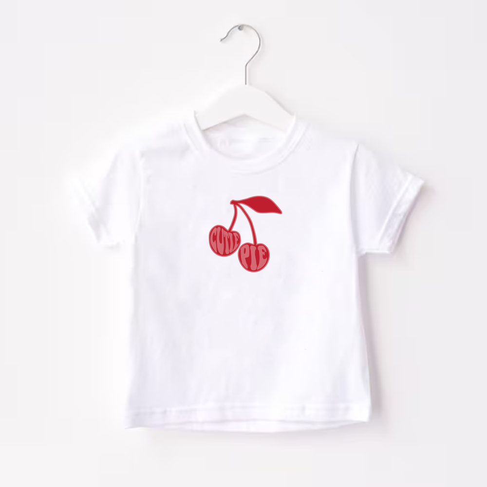 Cutie Pie Cherry Graphic T-Shirt for Women - Cute Casual Summer Tee - Perfect for Outfits, Dates & Everyday Wear