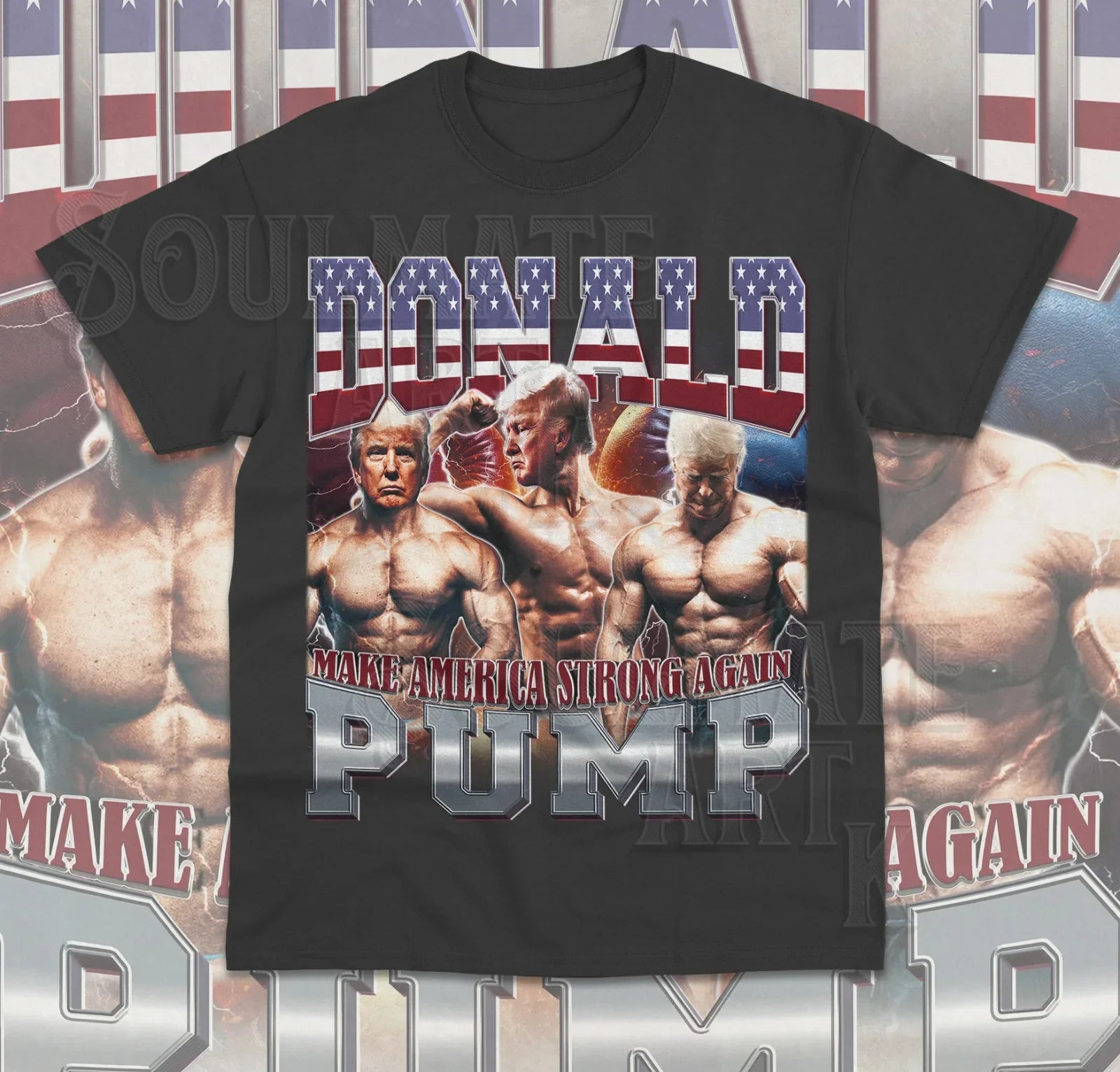 Donald Pump Gym T-Shirt - Funny Trump Election 2024 American Workout Tee - Perfect for Gym, Workouts & Political Humor