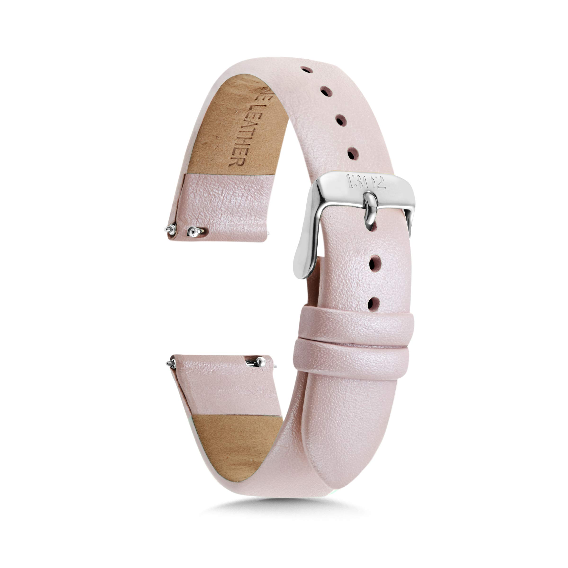 Black Leather Watch Band 18mm 20mm 22mm - Quick Release Strap for Easy Interchange - Perfect for Dress & Casual Wear