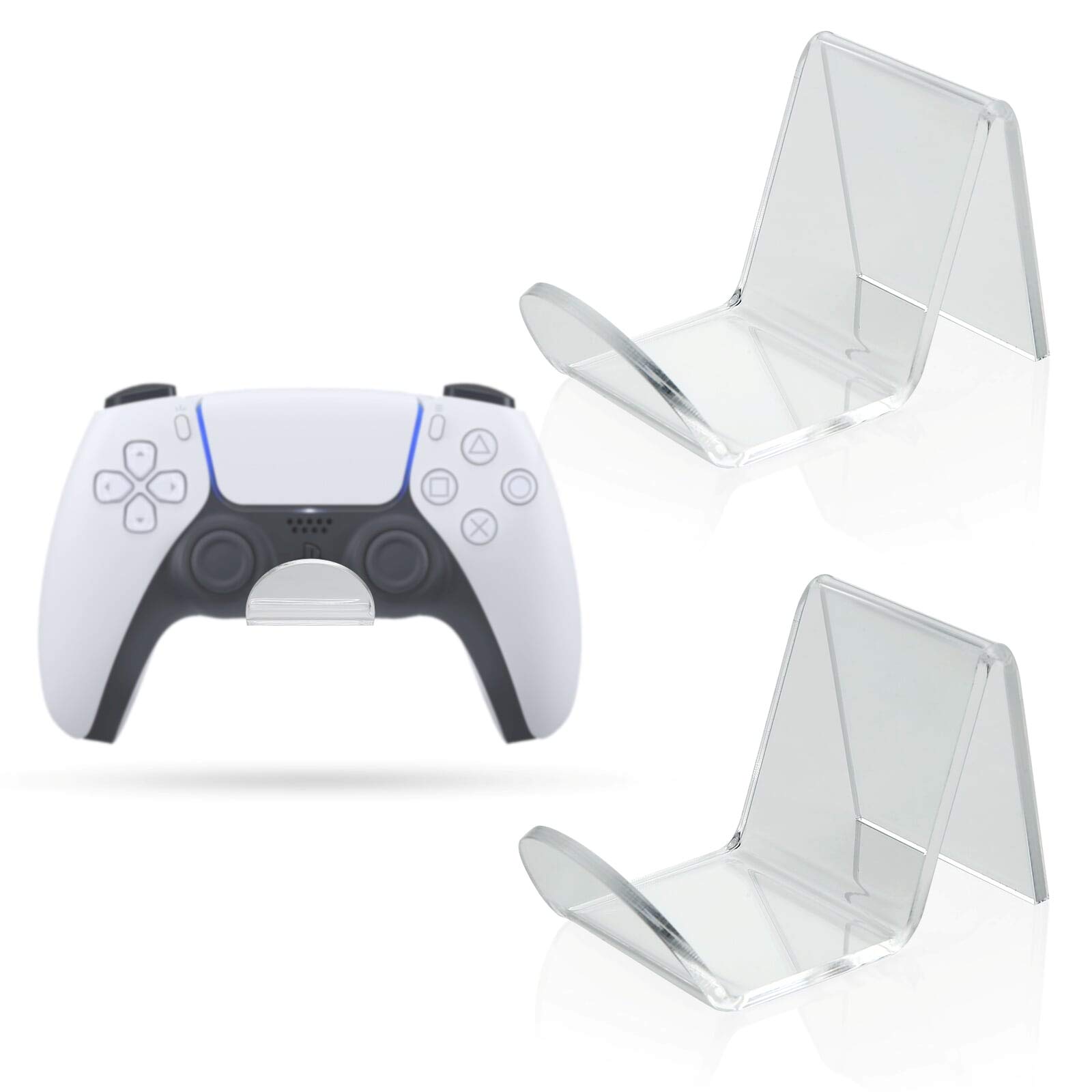 Universal Game Controller Wall Mount Stand (2 Pack) - Compatible with PS5, Xbox Series X/S, PS4, Xbox One & PC Controllers - Cable Management Clips - Space-Saving Gaming Accessories for Home & Office Setup