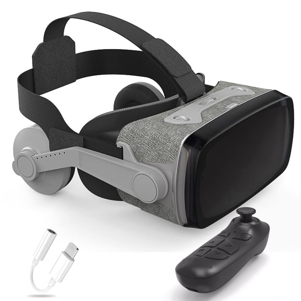 3D VR Headset, Virtual Reality Goggles with Bluetooth Controller for iPhone 13 Pro Max/13 Pro/13/12/11 & Samsung Galaxy S21/Huawei/Xiaomi - Immersive Gaming & Movie Watching Experience