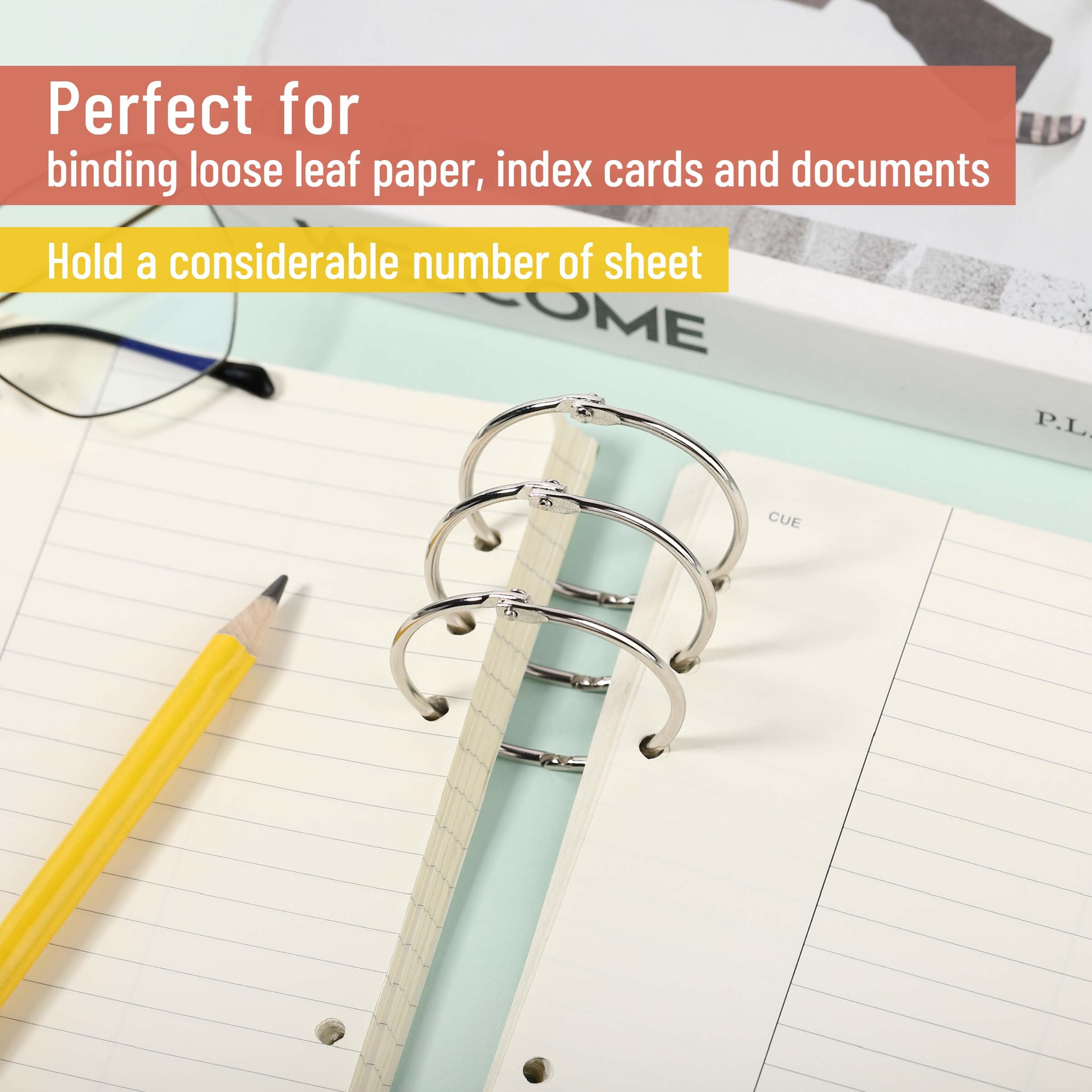 Mr. Pen- 30 Pack 2 Inch Silver Loose Leaf Binder Rings, Book Rings & Index Card Rings - Durable Metal Rings for Organizing Flashcards, Documents & Paper - Perfect for School, Office & Craft Projects