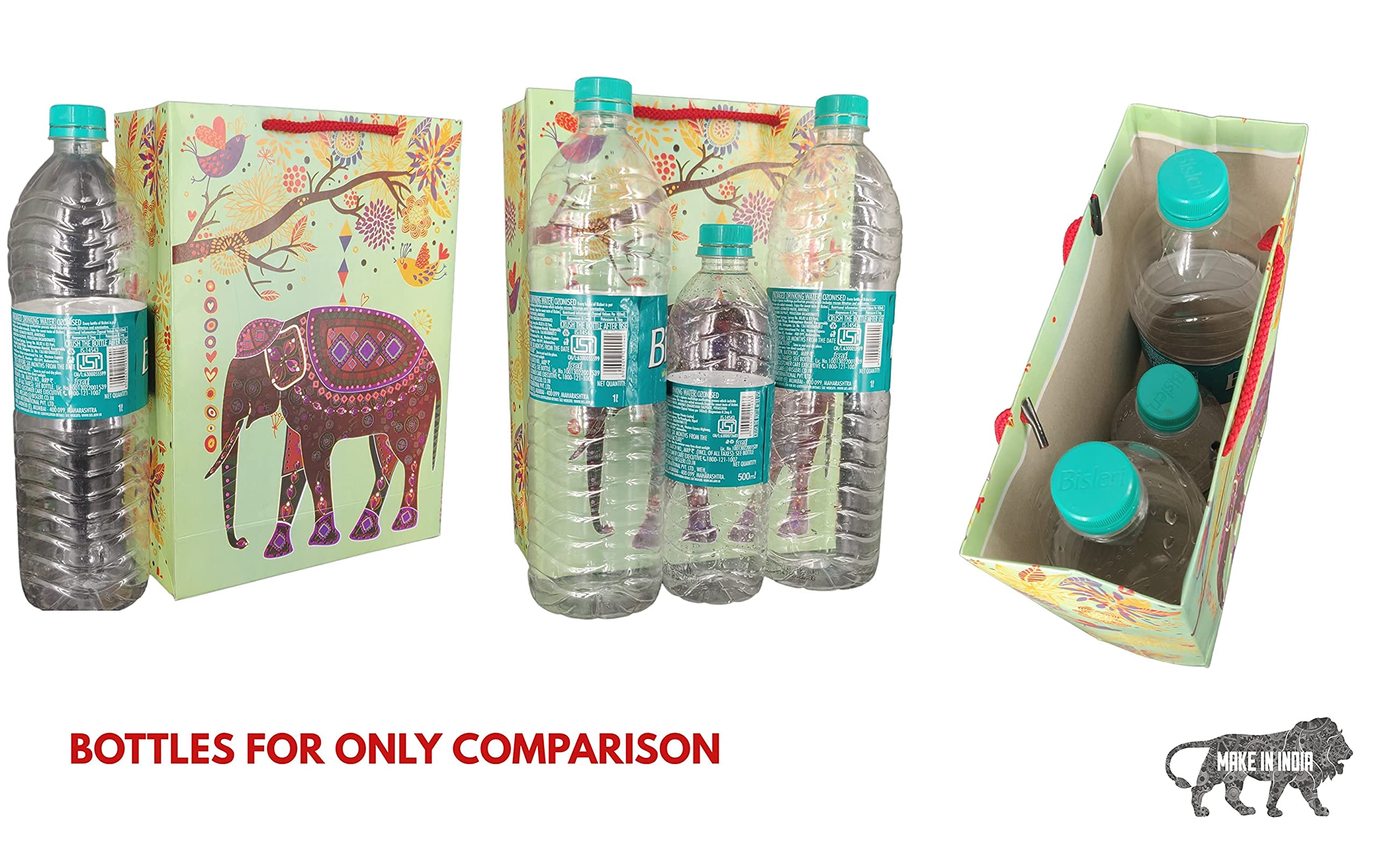 Premium Elephant Design Gift Bags - 10 Pack Colorful Paper Bags for Weddings, Birthdays, Holidays & Party Favors (28x20x7.5cm) - Perfect for Baby Showers, Bridal Gifts & Christmas Presents