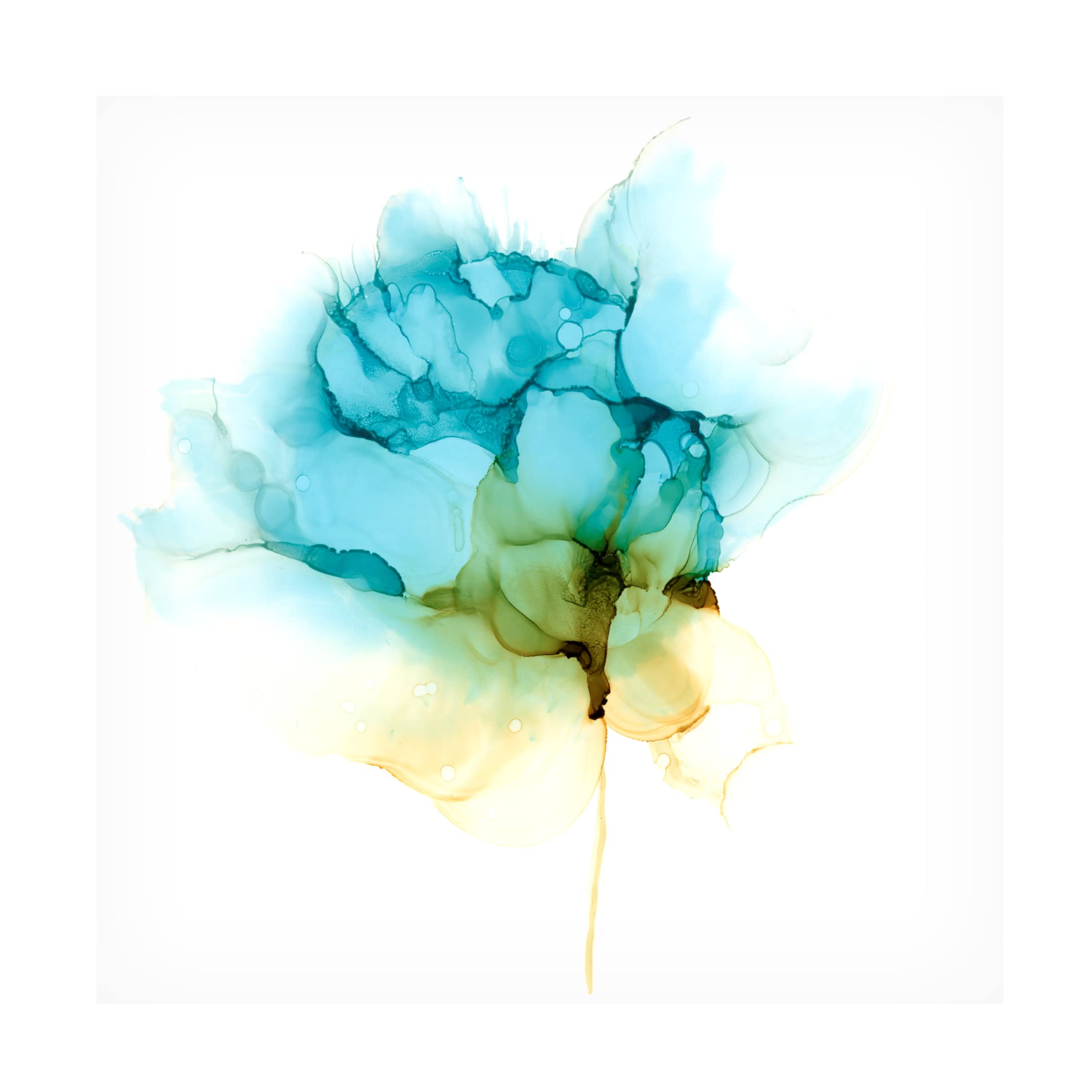 Jennifer Goldberger 'Blooming Cyan I' Canvas Wall Art Print - Modern Floral Home Decor for Living Room, Bedroom & Office | Trademark Fine Art Collection