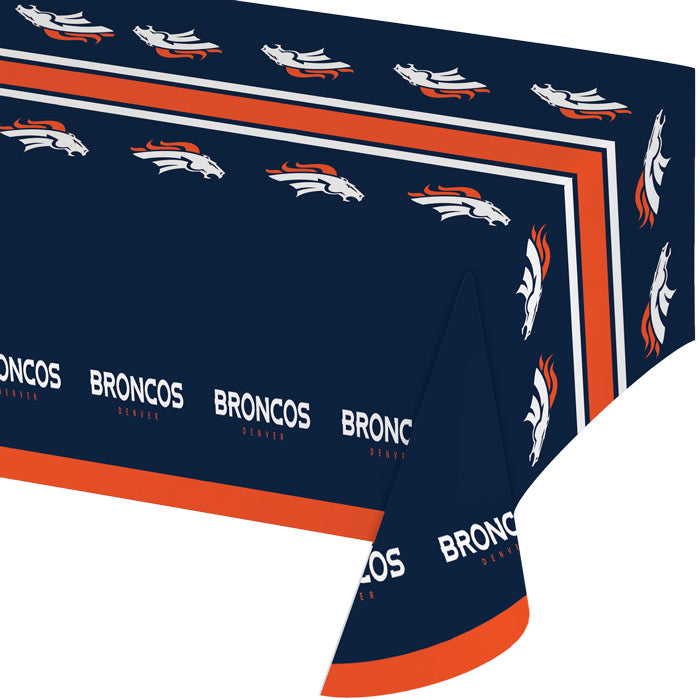 12-Piece Bulk Denver Broncos Table Covers - Waterproof & Disposable Party Tablecloths for Game Day, Tailgating & Sports Events
