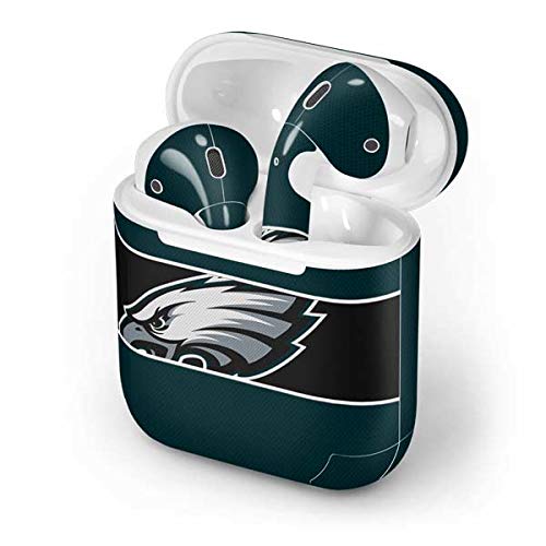 Officially Licensed NFL Philadelphia Eagles Zone Block Design Skin Decal for Apple AirPods with Lightning Charging Case - Protective Cover for Sports Fans & Travel Use