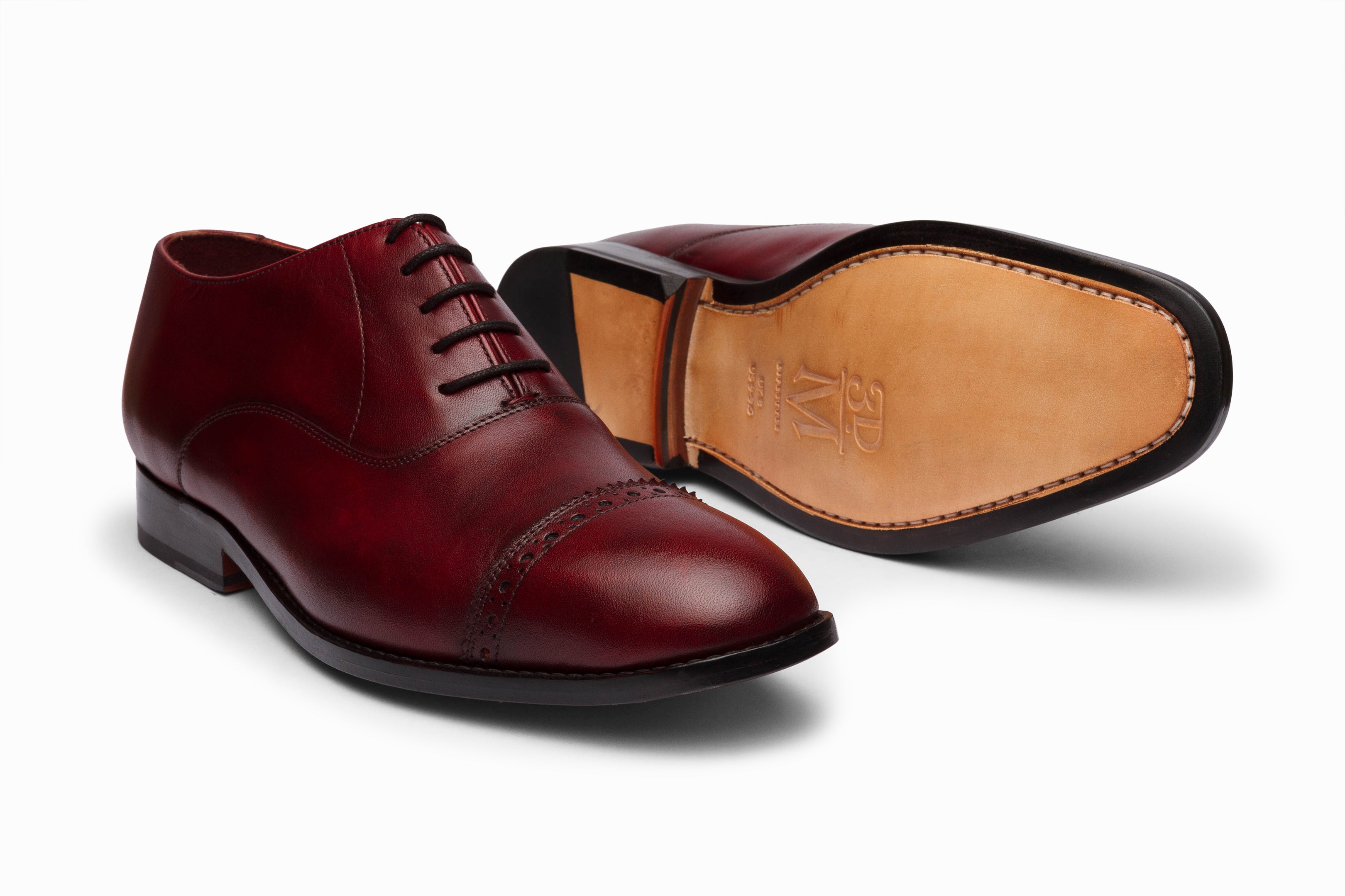 Premium Dark Oxblood Quarter Brogue Oxford Shoes for Men | Classic Dress Shoes for Business, Formal & Wedding Occasions
