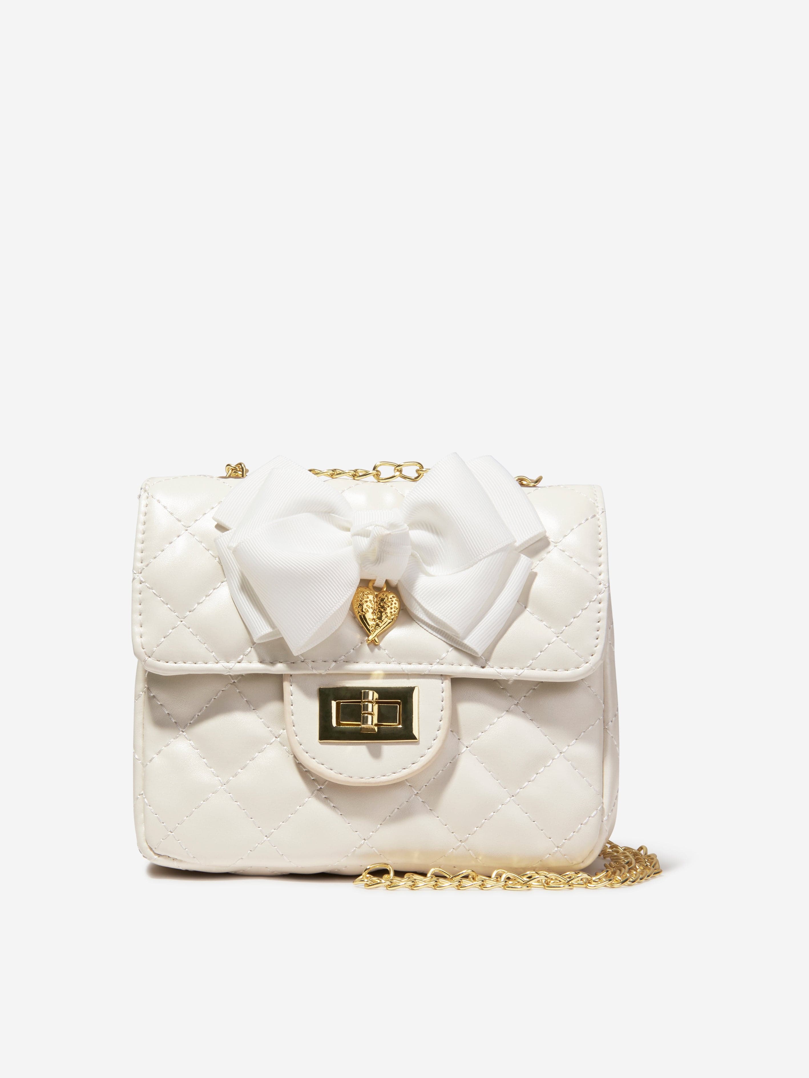 Angels Face Girls Skyla Quilted Crossbody Bag - 16cm White Small Purse for School, Travel & Everyday Use