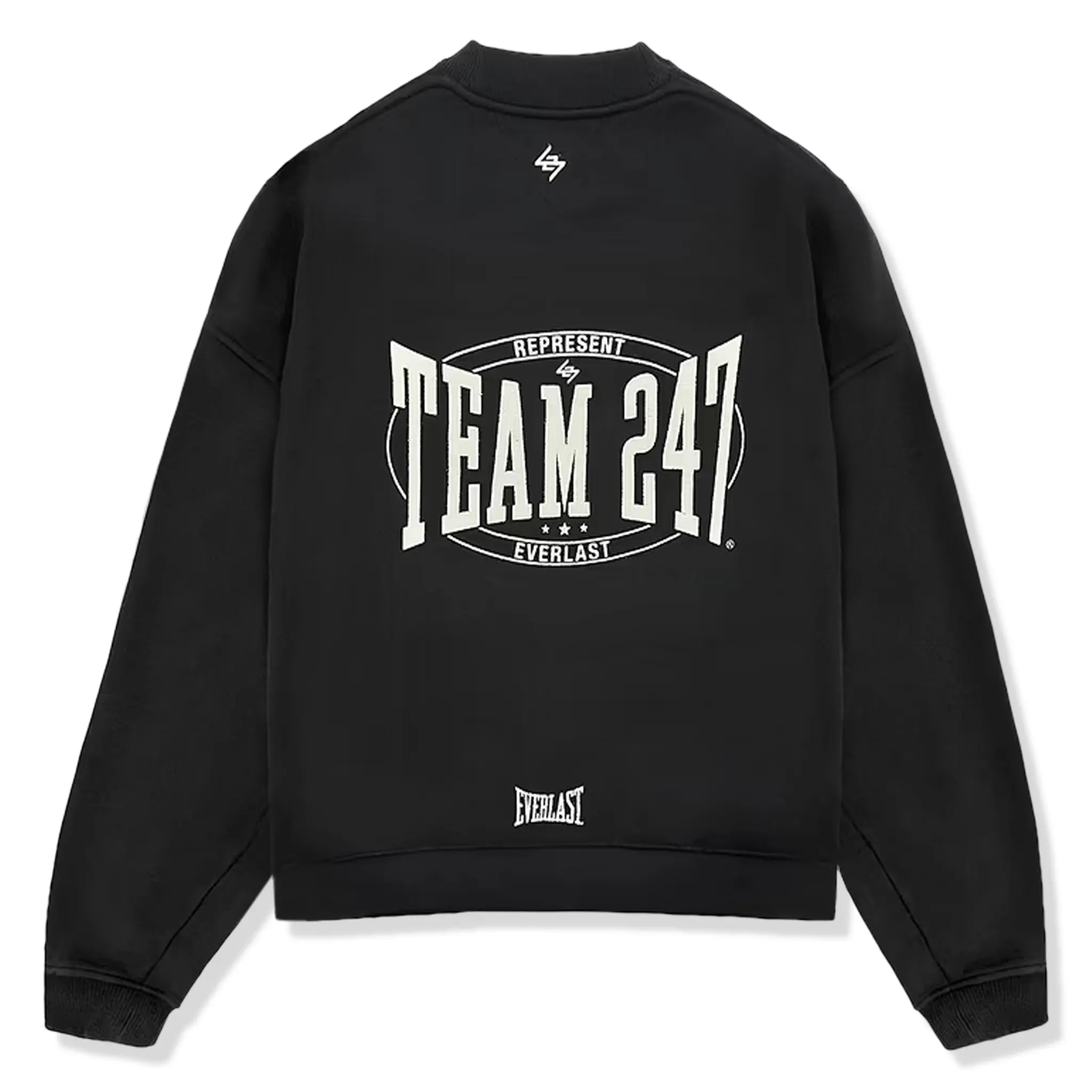 Represent 247 X Everlast Training Camp Boxy Off Black Sweatshirt - Men's Oversized Hoodie for Gym & Streetwear Fashion