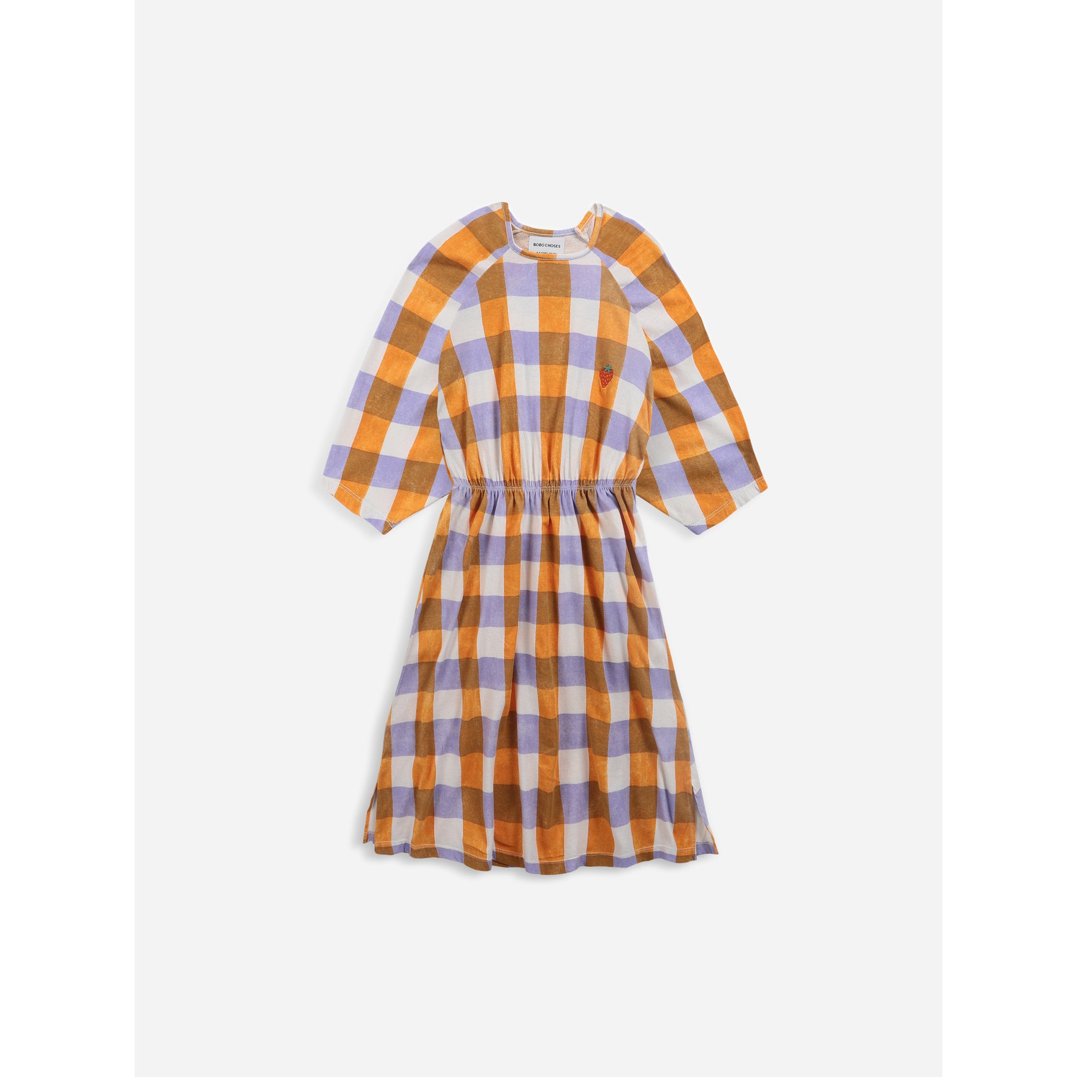 Bobo Choses Checkered Long Sleeve Dress for Girls - Stylish Plaid Cotton Dress for School, Playdates & Special Occasions