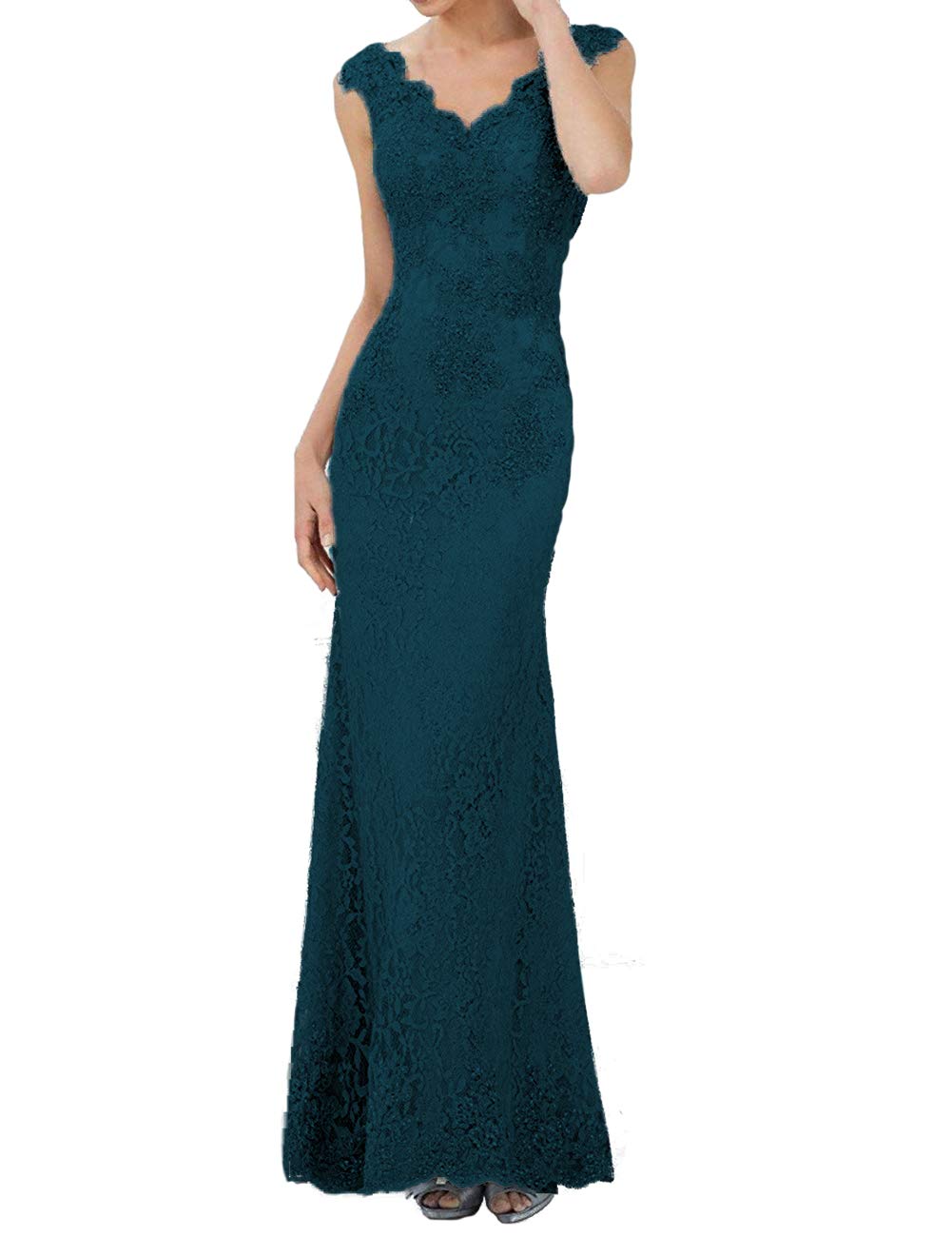 Elegant Mother of The Bride Dresses - Long Lace Formal Evening Gown with Beaded Mermaid Design for Weddings, Parties & Special Occasions