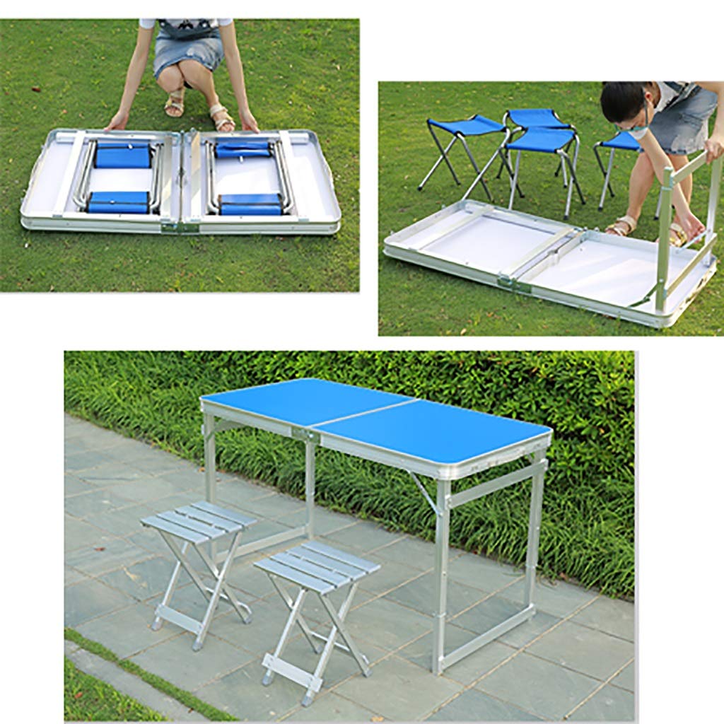 Portable Folding Table and Chair Set - Lightweight Outdoor Picnic Table, Compact Home Dining Set, Study Desk for Small Spaces (1 Table + 2 Chairs) - Perfect for Camping, Backyard BBQs, and Apartment Living