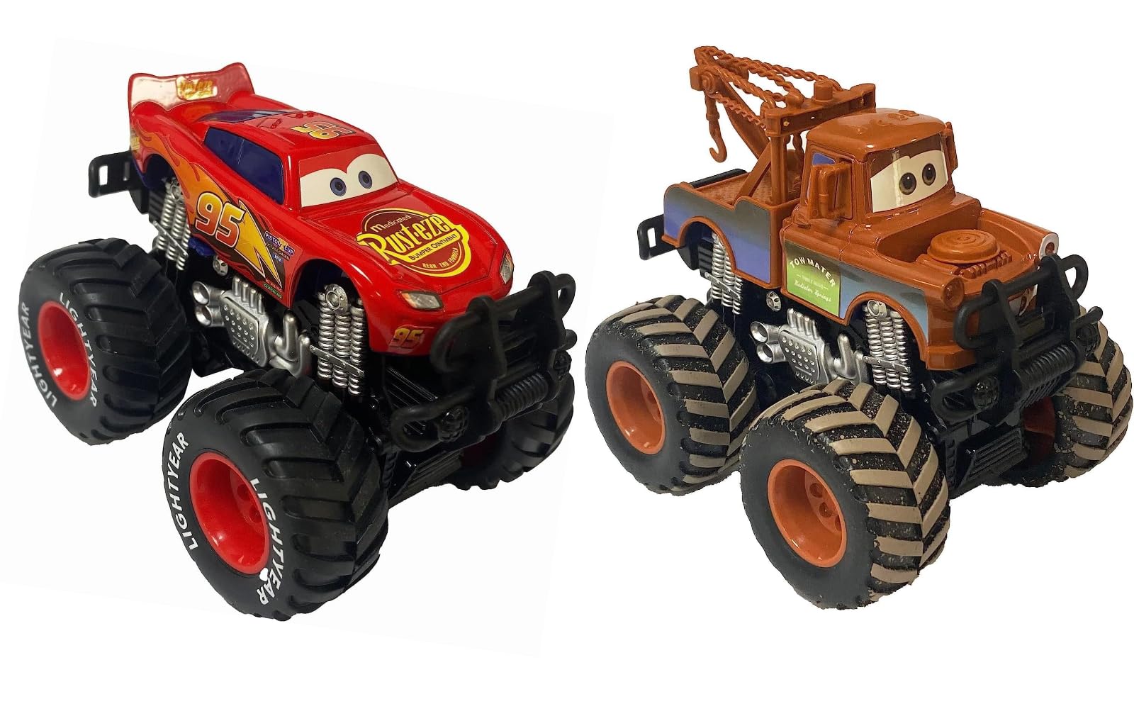 Lightning McQueen Diecast Car Toy Set - 1:55 Scale Movie Cars 3 Giant Wheels Vehicles (2 Pack) - Perfect for Kids Playtime & Disney Pixar Collectors