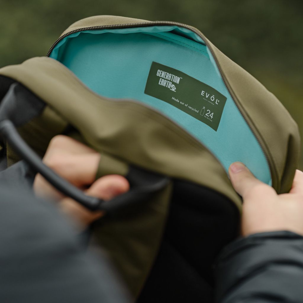 Evol 15.6 Inch Recycled Business Laptop Backpack - Olive Green | Durable & Eco-Friendly Work Bag for Office, Travel & Commuting