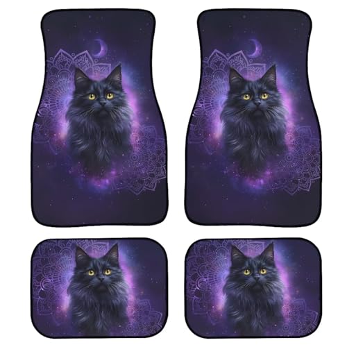 Black Cat Purple Mandala