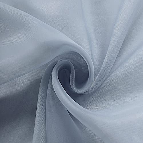50 Dusty Blue Extra Wide Premium Chiffon Chair Sashes & Bows - Elegant Wedding Decor for Ceremony, Reception & Party Decorations - Perfect for Bridal Showers, Banquets and Special Events