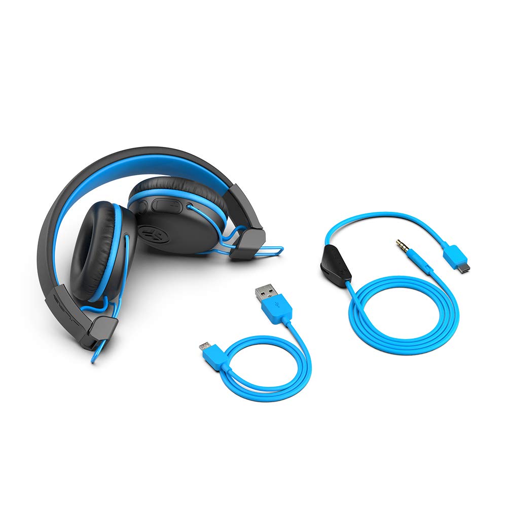 JLab JBuddies Play Wireless Kids Gaming Headset - Bluetooth 5, 22+ Hour Battery, 60ms Low Latency for Mobile Gaming, Retractable Mic, AUX Compatible with PS5/Xbox/Switch - Perfect for Online Classes & Console Gaming