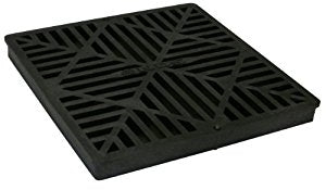 NDS 1211 12 Sq Grate Black - Heavy Duty Plastic Drain Grate for Yard, Garden & Landscape Drainage Systems
