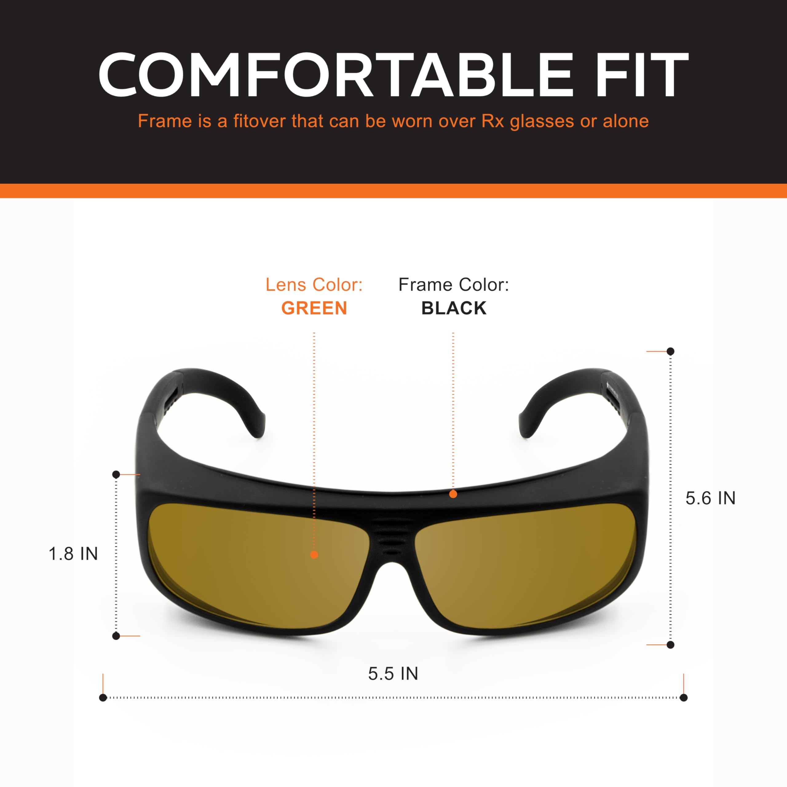 NoIR Laser Safety Glasses - CE Certified UV Protection for 190-1085nm Wavelengths | Lightweight Comfort Design | Ideal for Laser Cutting, Engraving & Medical Procedures