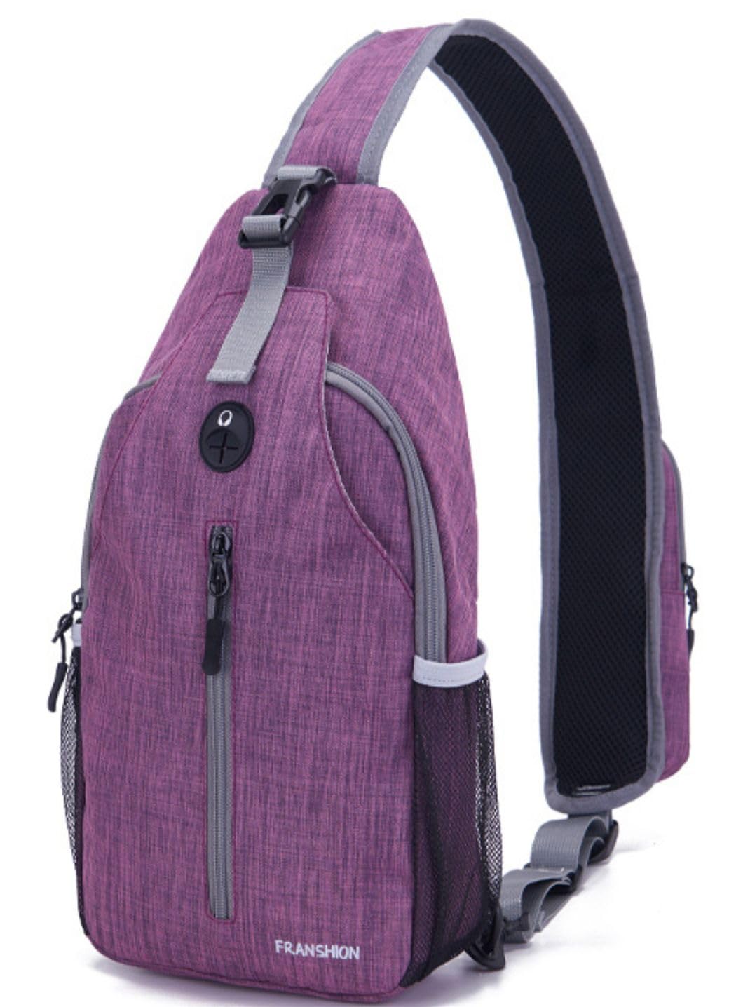 FRANSHION Unisex Sling Backpack - Waterproof Crossbody Bag for Men & Women, Lightweight Hiking Backpack, Small Travel Daypack (Purple) - Perfect for Outdoor Adventures, Commuting & Daily Use