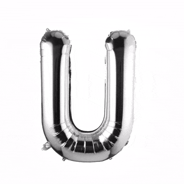 Balloonify Silver Mylar Letter U Balloon - 40 Inch Large Foil Alphabet Balloon for Birthday Party Decorations, Wedding, Baby Shower & Graduation Celebrations