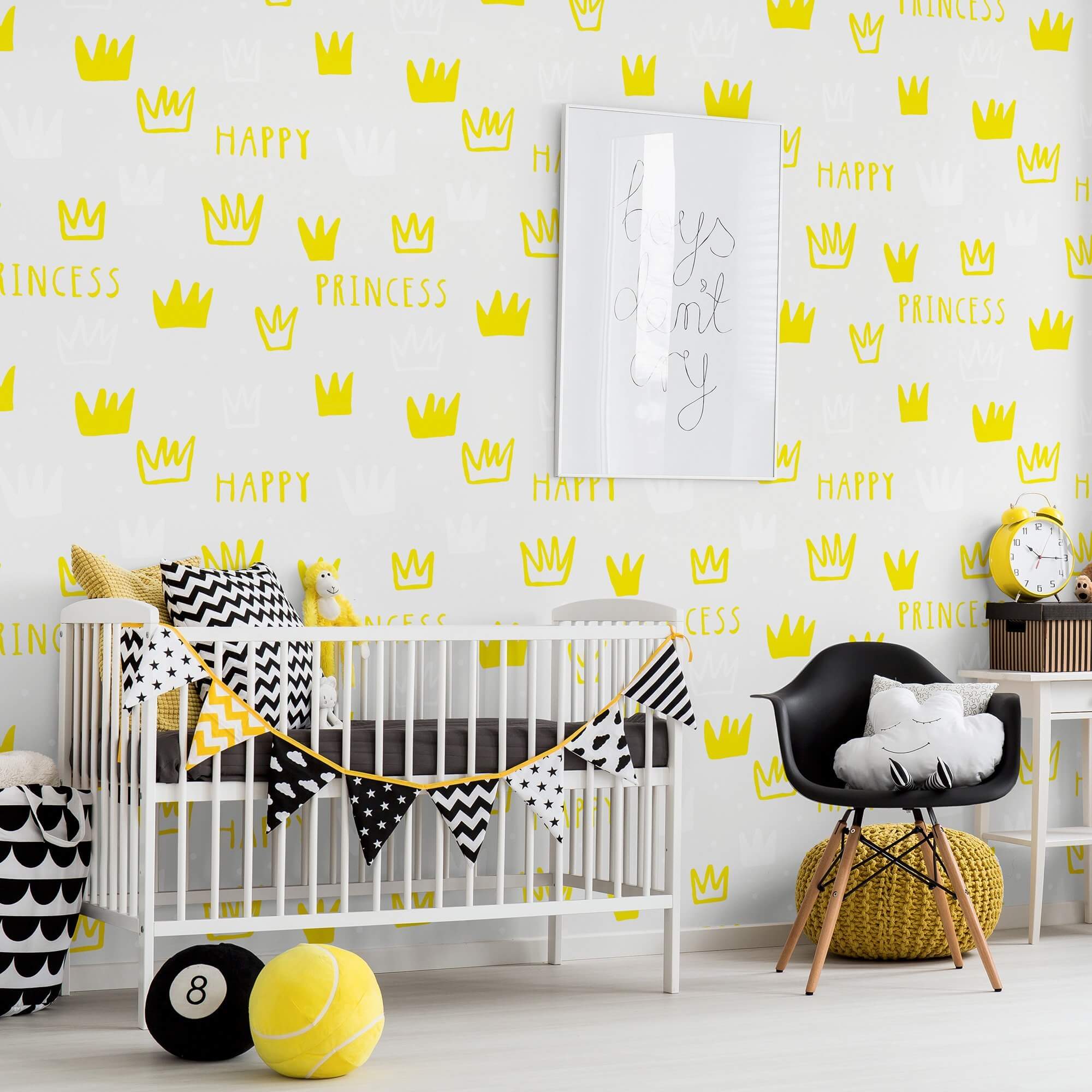 White and Gold Royalty Children's Peel and Stick Removable Wallpaper 9328 - Perfect for Nursery, Kids Room Decor & DIY Home Improvement