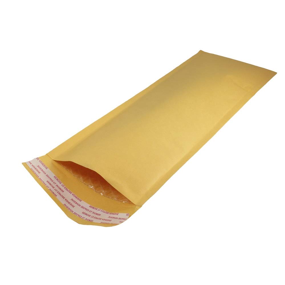 200 Pack 5.5 x 14 Inch Narrow Kraft Bubble Mailers | Padded Shipping Envelopes for Ecommerce, Small Items & Jewelry | Protective Mailing Solution for Online Stores, eBay & Amazon Sellers