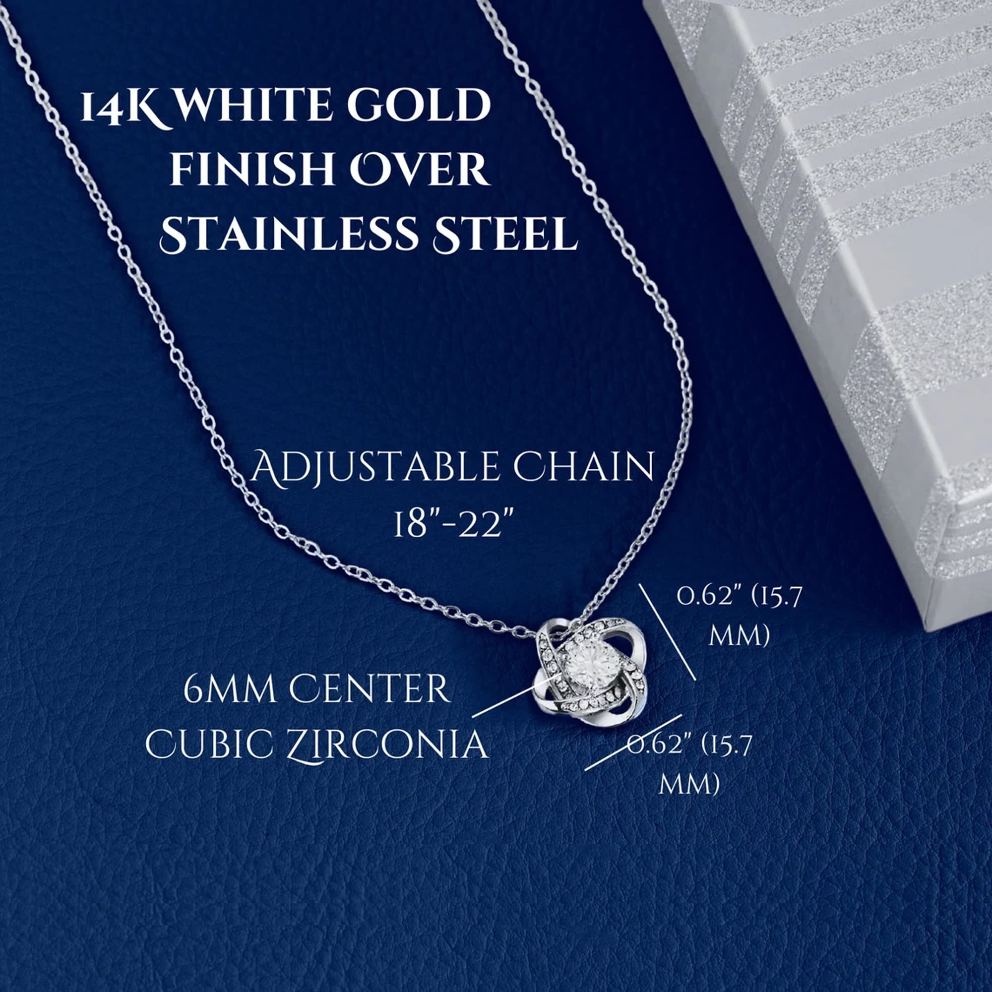 Elegant Love Knot Necklace for Mom - Sterling Silver Heart Pendant Jewelry Gift for Women, Perfect Mother's Day, Birthday & Anniversary Present with Gift Box & Message Card - Ideal for Daily Wear, Special Occasions & Heartfelt Surprises