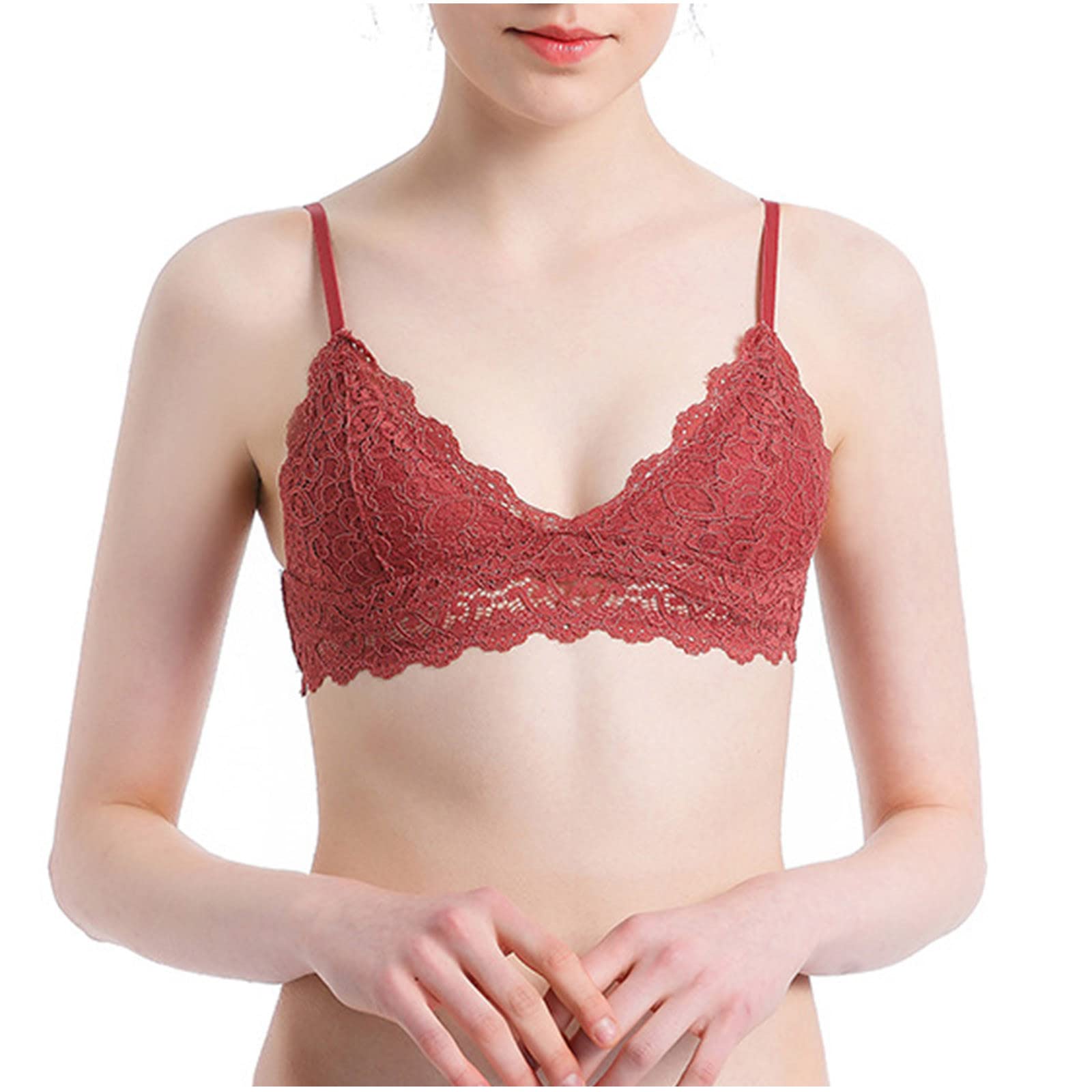 Women's Summer Bras - Rimless Thin Cup Sexy Comfortable Lace Underwear with Spaghetti Straps | Perfect for Daily Wear, Beach & Vacation