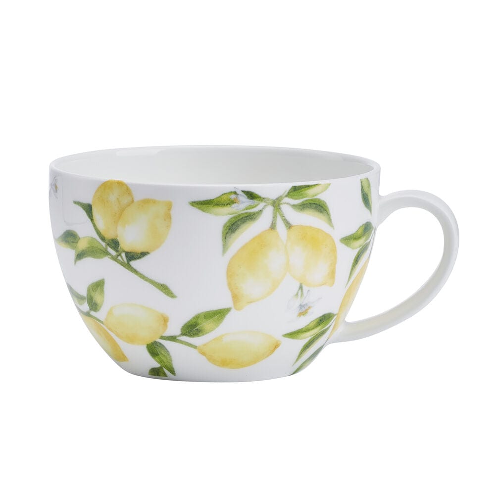 Premium Lemons Teacup and Tea Server Set for One - Perfect for Afternoon Tea, Gifts, and Cozy Home Decor