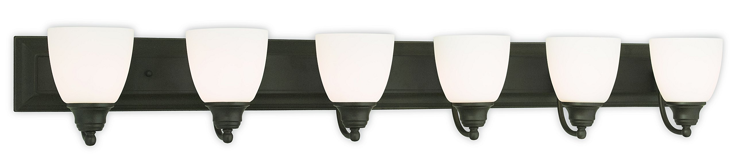 Livex 10506-07 Transitional 6-Light Bathroom Vanity Light Fixture - Bronze/Dark Finish - Springfield Collection - Perfect for Modern Bathroom & Powder Room Lighting