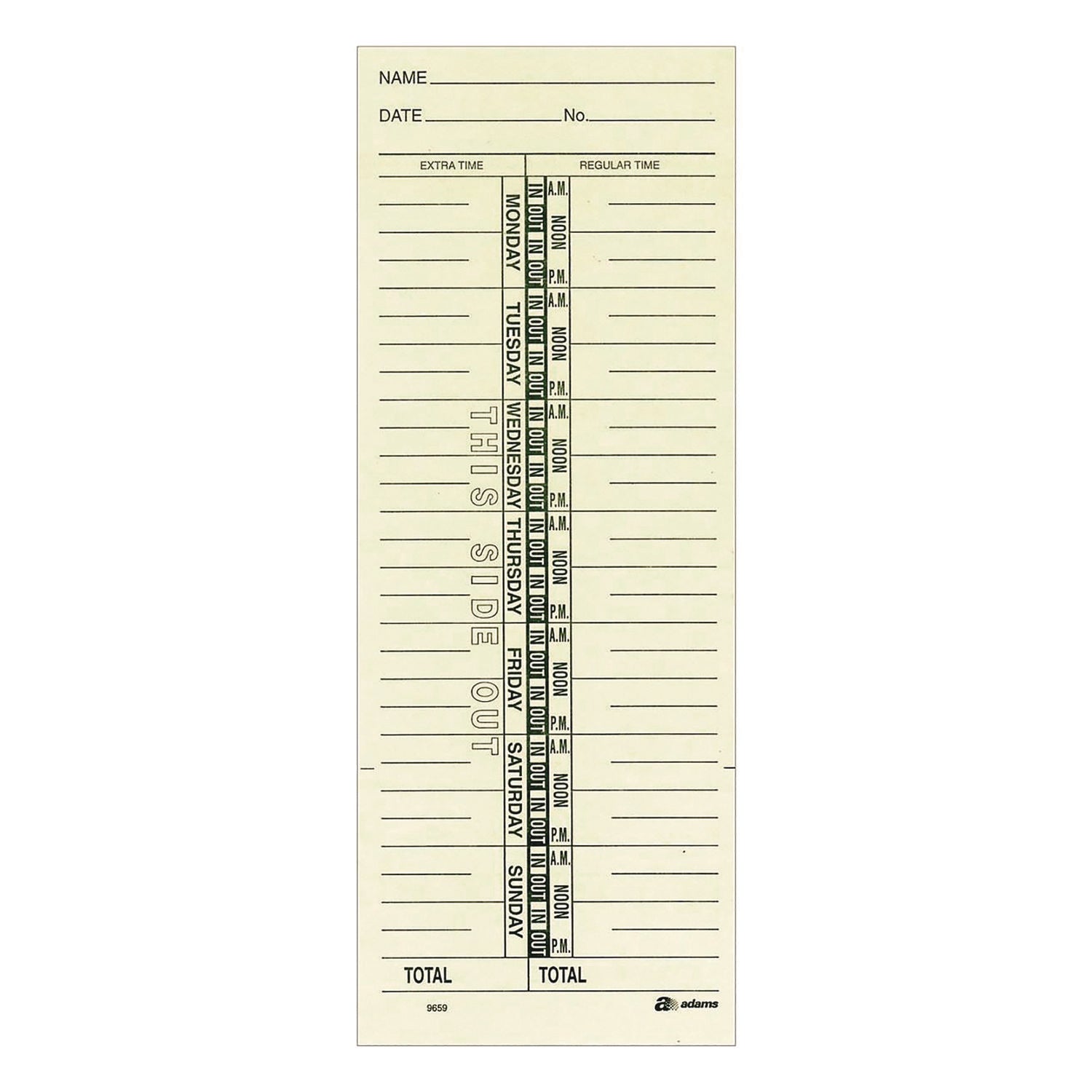 Adams® Time Cards for Acroprint, Amano & Lathem Time Clocks - 3.38
