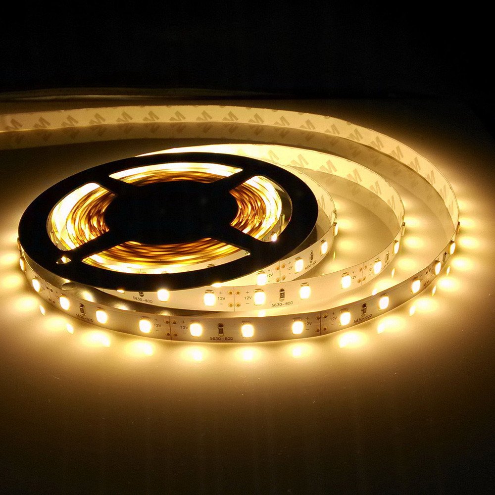 Aozhen 12V 5M 300LED SMD 5630 Decorative String Lights - Flexible Non-Waterproof Fairy Strip Lights in Warm White, Cool White & Pink (Black) for Bedroom, Wedding, Party & Outdoor Decor