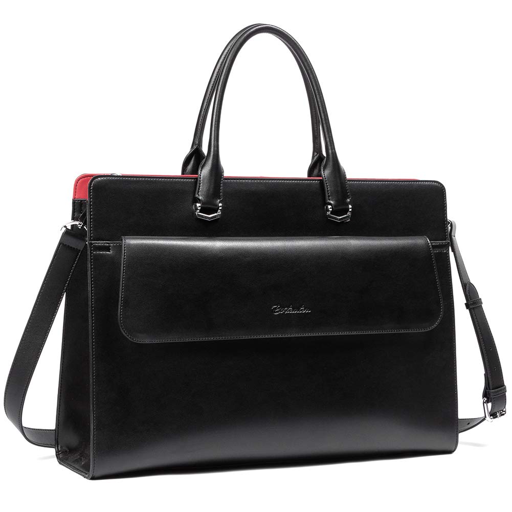 BOSTANTEN Women's 15.6 Inch Leather Laptop Briefcase - Professional Business Messenger Shoulder Bag for Work, Office & Travel | Perfect for Businesswomen, Commuters & Professionals
