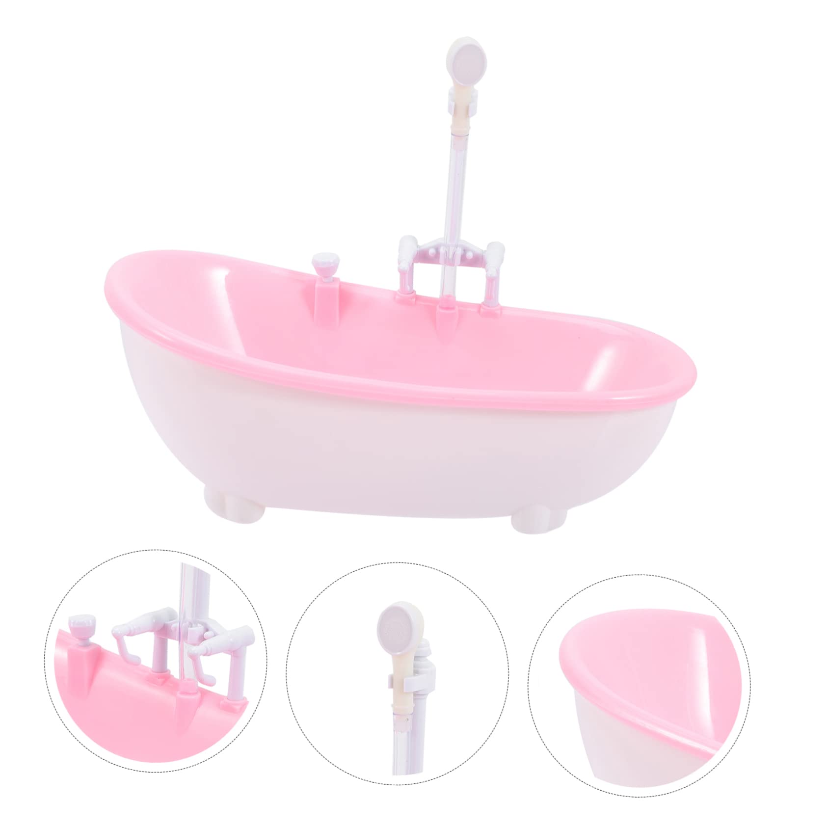 VICASKY 3-Piece Bath Spray Toy Set - Cute Pink Plastic Shower Toys for Kids, Mini Bathtub Doll Accessories - Fun Bath Time Play for Toddlers & Baby Girls