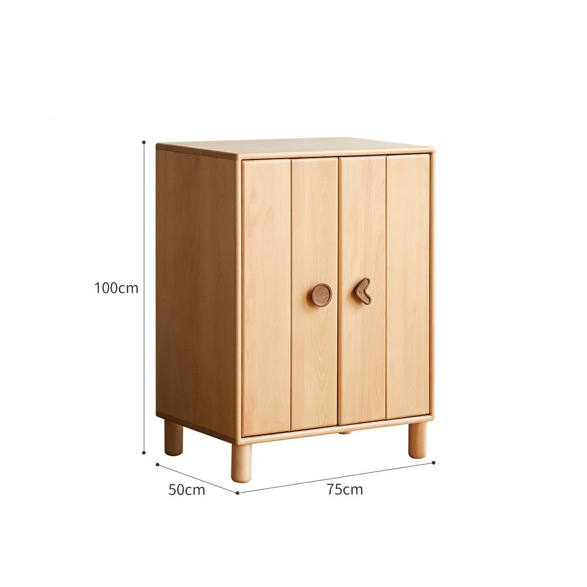 Solid Wood Beech & Rubber Kids Wardrobe - Multi-Functional Storage Cabinet for Bedroom, Nursery, and Playroom Organization