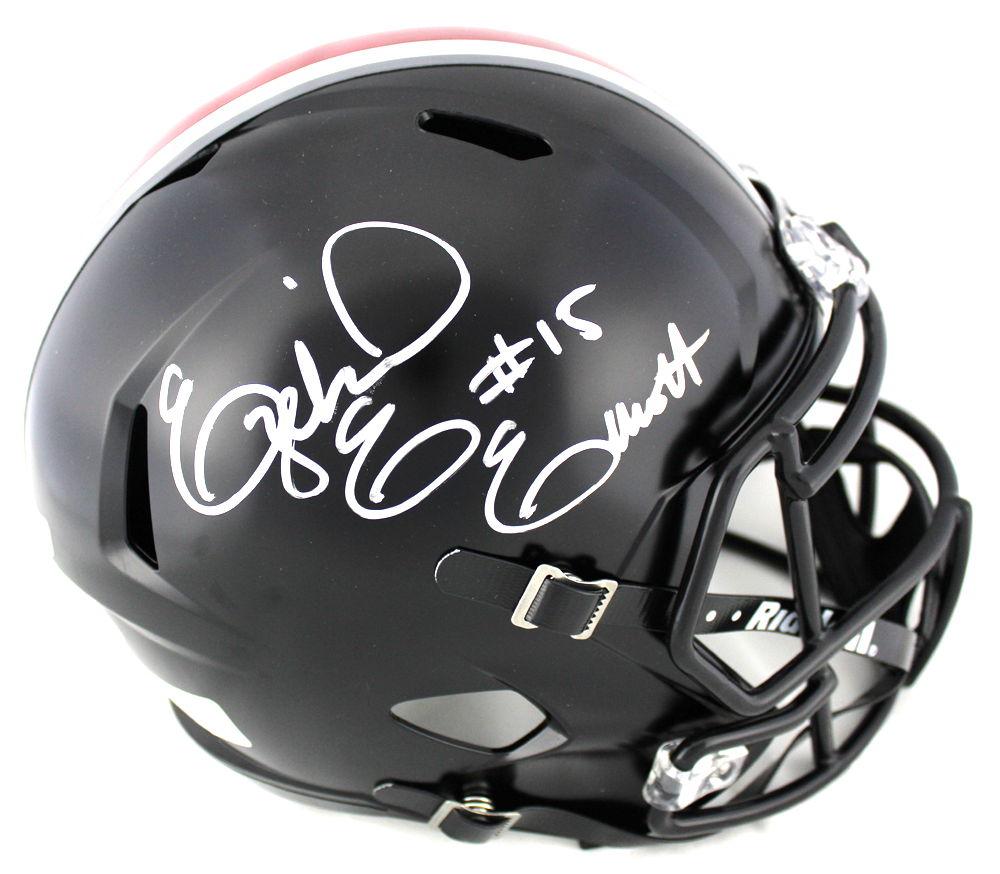 Authentic Ezekiel Elliott Signed Ohio State Buckeyes Speed Full Size Black NCAA Football Helmet - Perfect for Sports Memorabilia Collectors, Man Cave Decor, and Buckeyes Fans Gifts