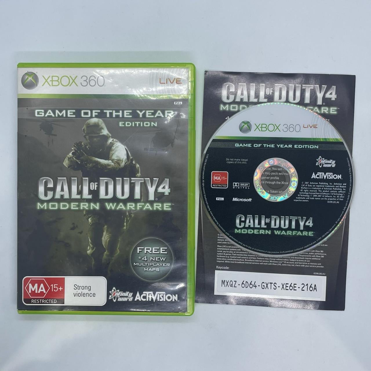 Call of Duty 4: Modern Warfare - Game of the Year Edition for Xbox 360 (PAL) with Manual | First-Person Shooter Action Game | Perfect for Gaming Nights & Competitive Play