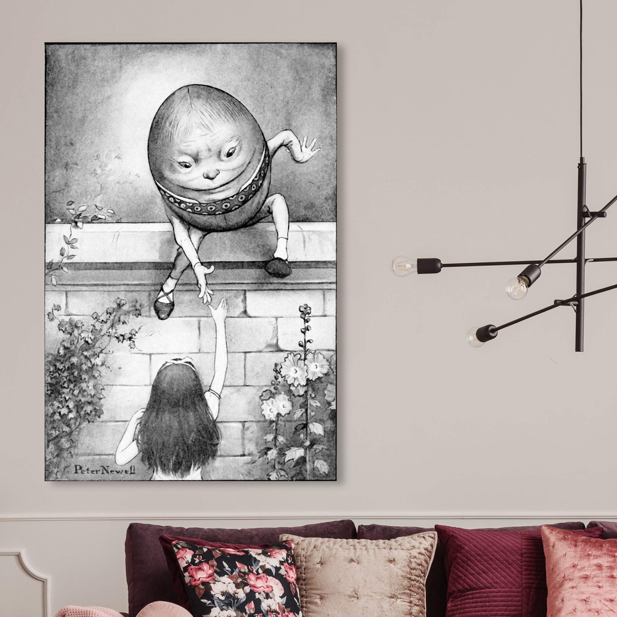 Oliver Gal Artist Co. Sci-Fi Wall Art Canvas Print - 'Helping Alice' Space Themed Kids Room Decor, 30x45 Inches, Black & White - Perfect for Children's Bedroom, Nursery, or Playroom Wall Decoration