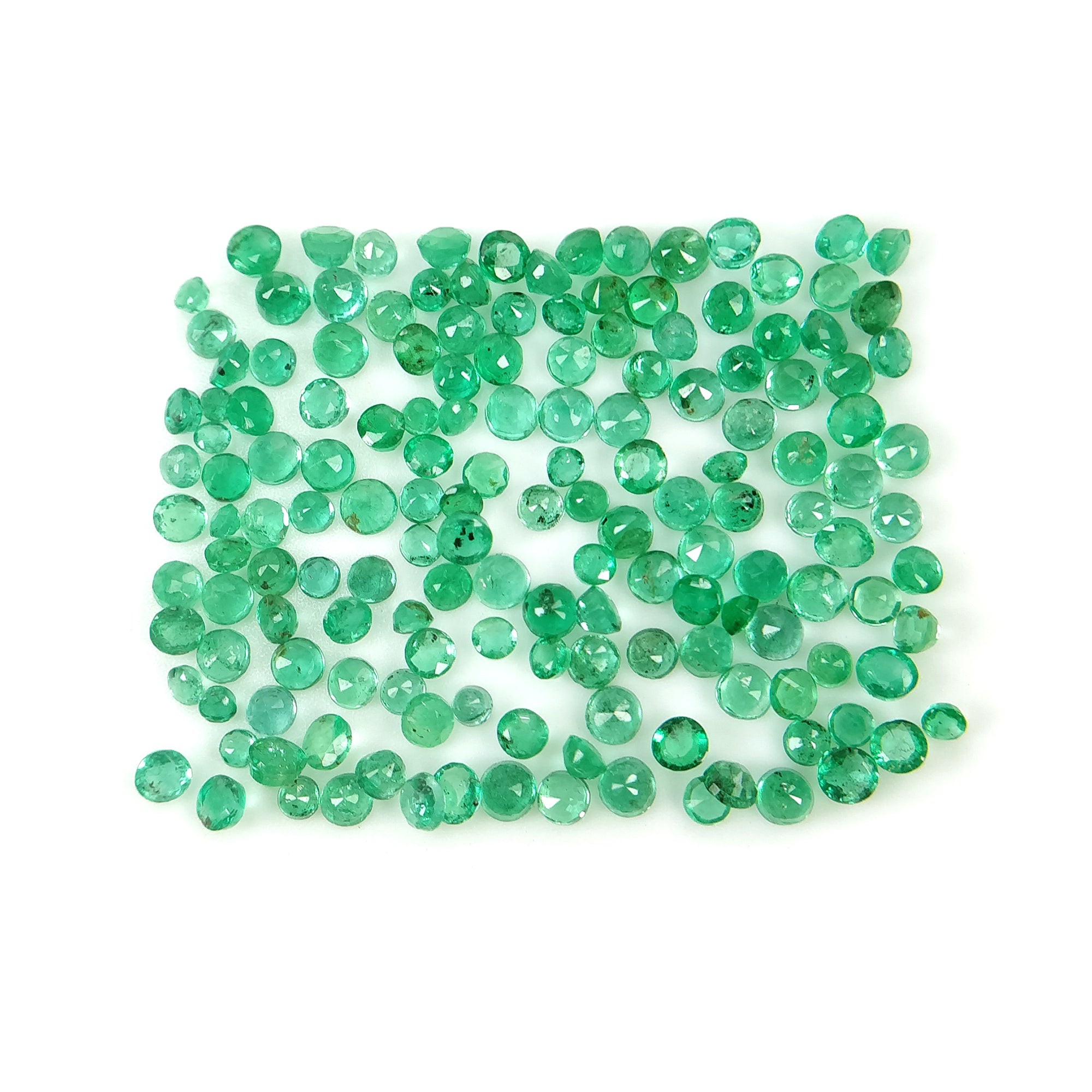 5.00cts Natural Untreated Green Emerald Gemstone - Round Cut 1.5mm-2mm for Jewelry Making, Engagement Rings & Luxury Gifts