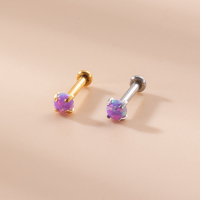 16G AB Zircon Flat Back Cartilage Earrings for Helix, Tragus & Conch Piercing | Hypoallergenic Surgical Steel Body Jewelry | Perfect for Everyday Wear & Special Occasions
