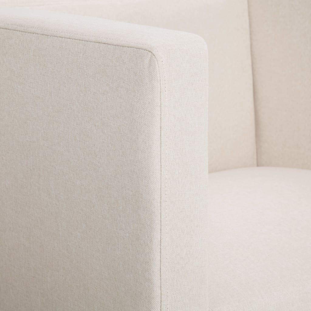 Modern Cube Armchair - Padded Recliner Chair with Cream Fabric for Living Room, Home Theater & Lounge Seating | Comfortable Single Sofa Chair for Relaxation & Entertainment Spaces