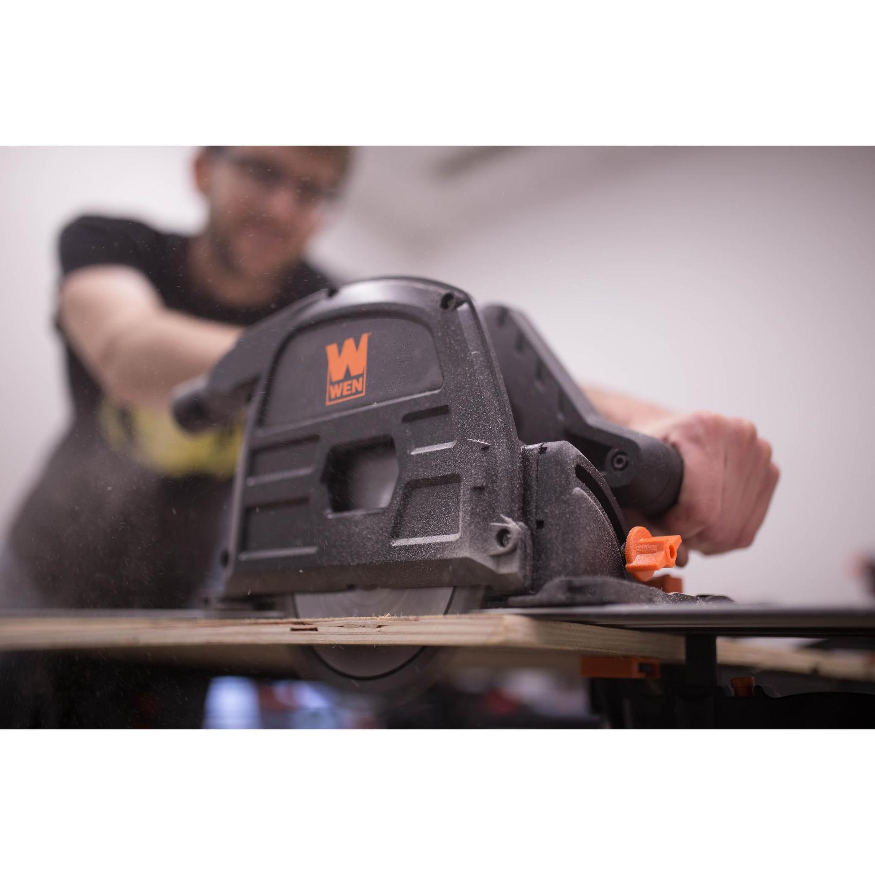 WEN RCT1065 10 Amp 6.5 Inch Plunge Cut Sidewinder Circular Track Saw - Refurbished | Precision Woodworking & DIY Projects