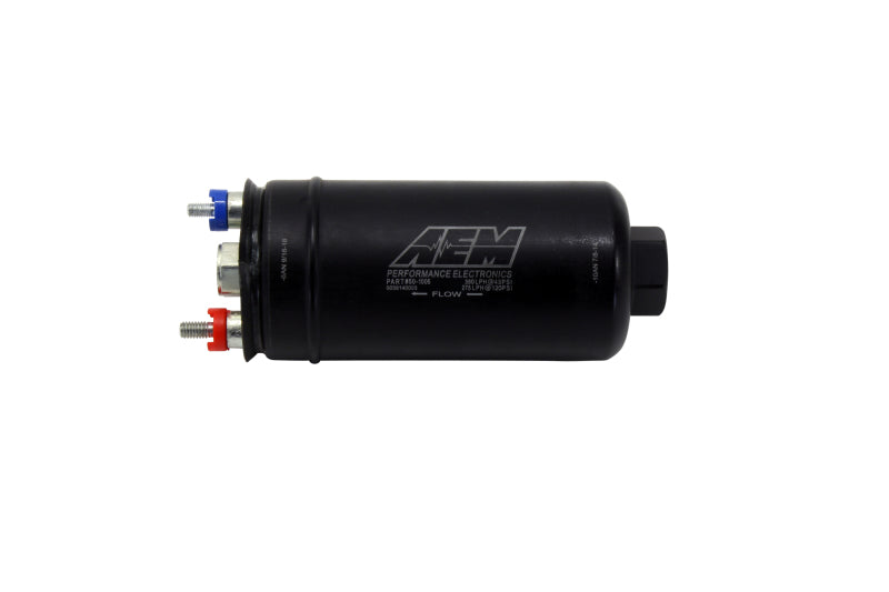 AEM 380LPH High Performance Fuel Pump - 6AN Female Outlet & 10AN Female Inlet for Turbocharged & Supercharged Engines - Ideal for Racing, Off-Road & High-Power Builds