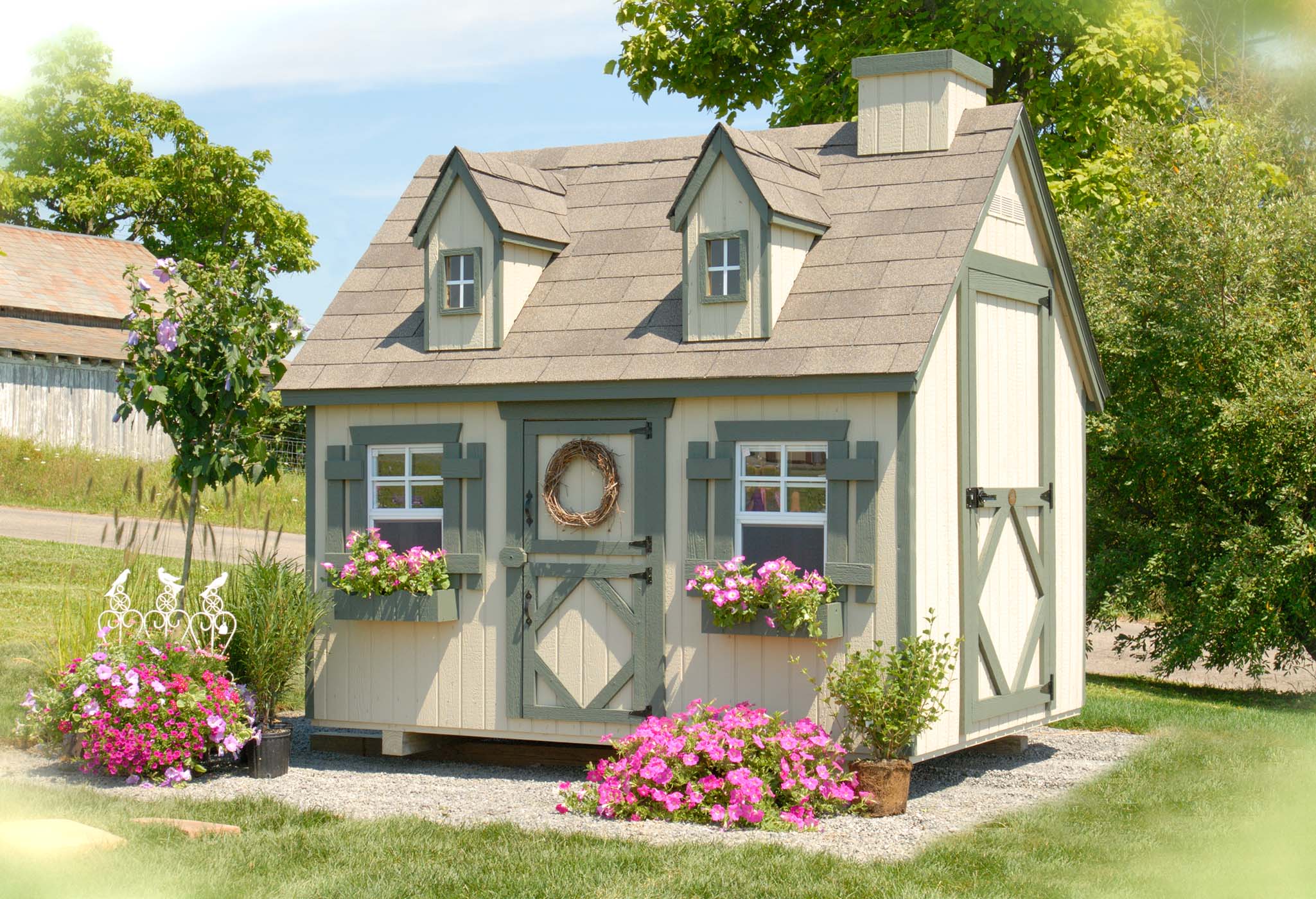 Cape Cod Playhouse Panelized Kit with Floor & Chimney - Little Cottage Co. DIY Wooden Playhouse for Kids, Backyard Playhouse, Outdoor Children's Play Area