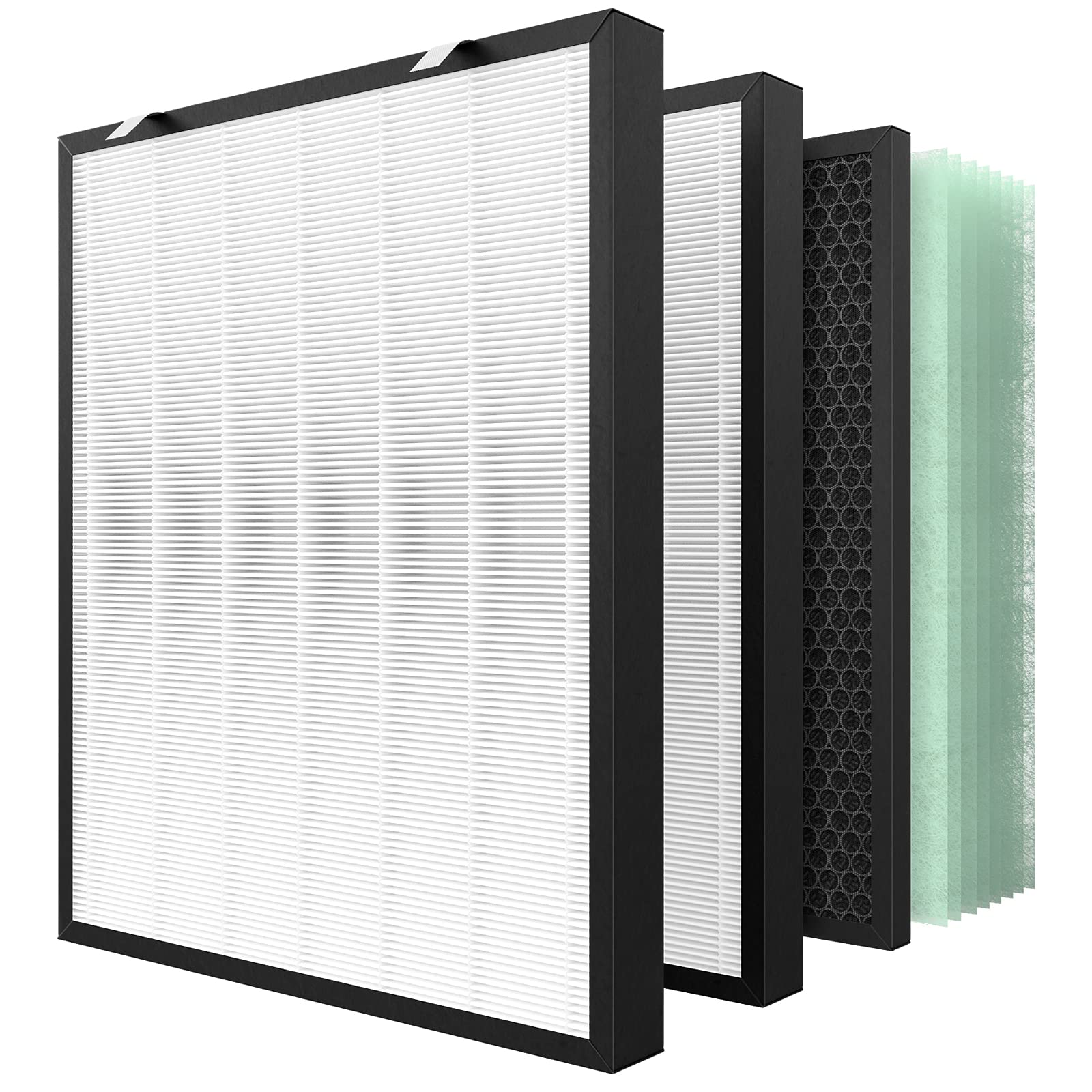 Bissell Air400 Replacement HEPA Filter - 2 True HEPA + 1 Carbon + 8 Pre-Filters - Compatible with Part# 2521, 2520, 3365 - Ideal for Allergy Relief & Air Purification in Bedrooms, Living Rooms & Offices