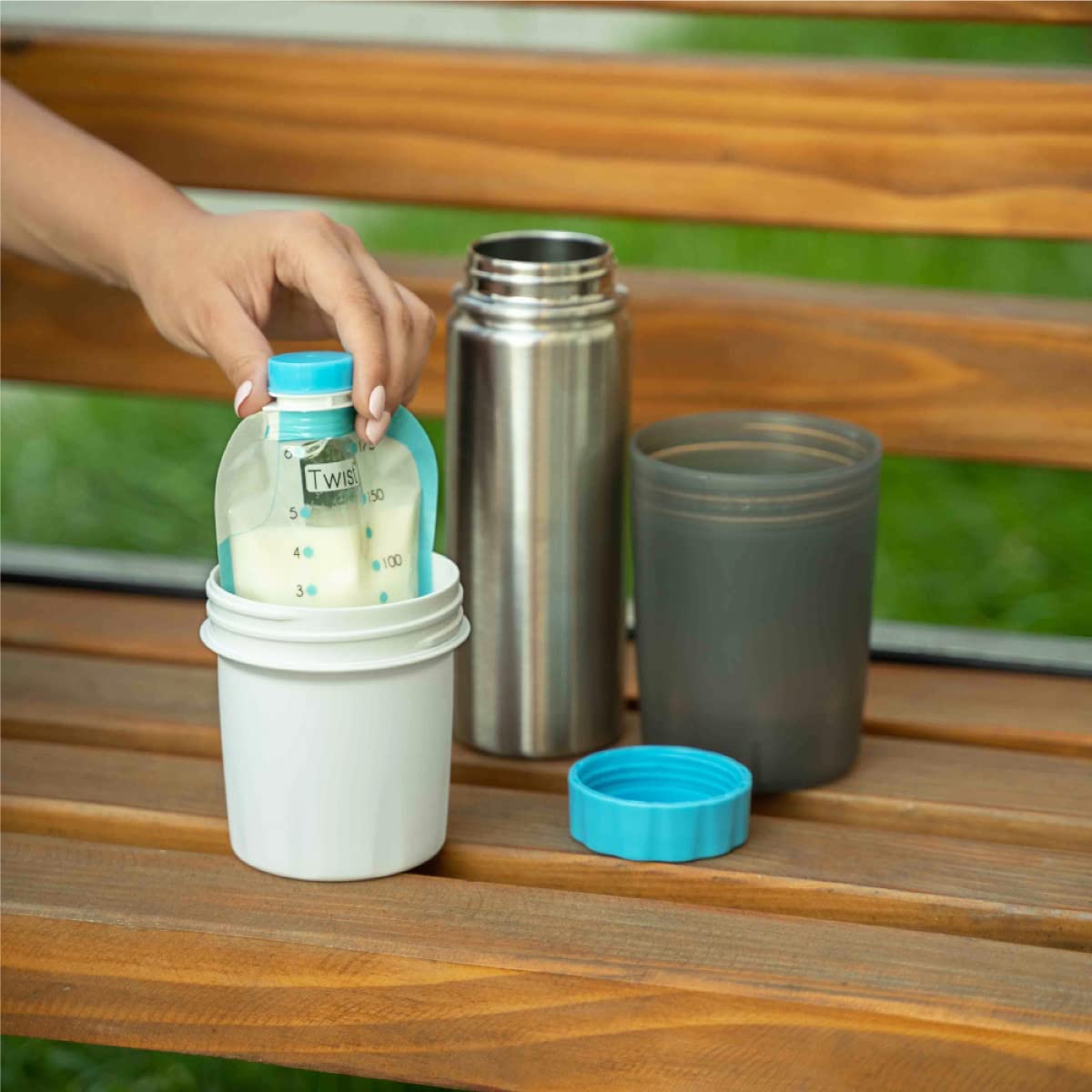 Kiinde Kozii Voyager Breast Milk Bottle Warmer - Portable Travel Baby Bottle & Food Warmer, No Electricity Needed, Compact & Easy to Use - Perfect for On-the-Go Parents, Airplane Travel & Outdoor Adventures